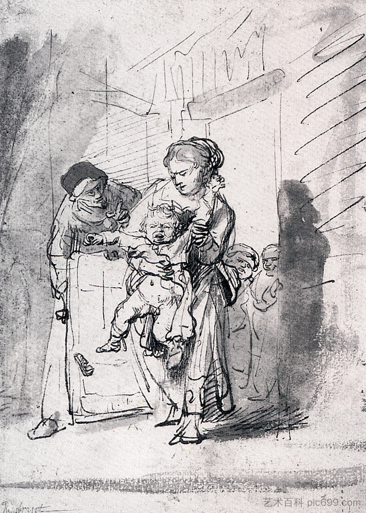 发脾气的孩子 Child In A Tantrum (c.1635),伦勃朗
