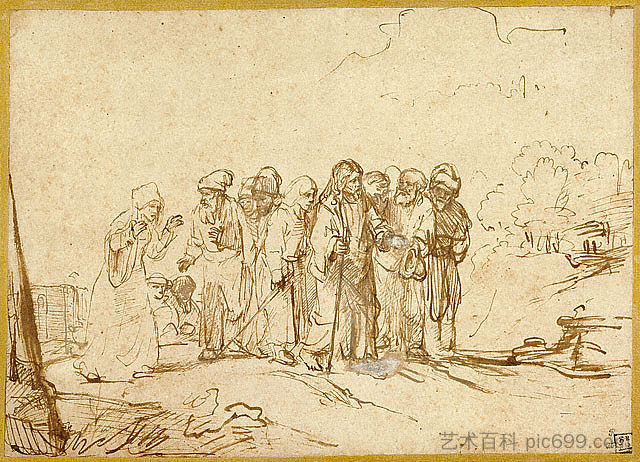 基督与迦南妇人 Christ and the Canaanite Woman (1650)，伦勃朗