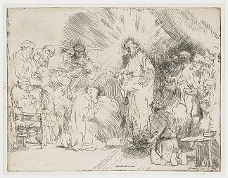 基督向使徒显现 Christ appearing to the apostles (1656)，伦勃朗