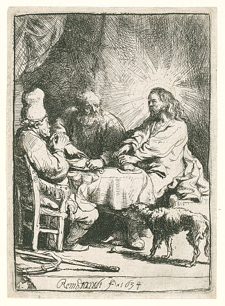 基督在以马忤斯 Christ at Emmaus (1634)，伦勃朗