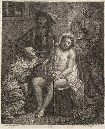 戴荆棘冠冕的基督 Christ Crowned with Thorns,伦勃朗