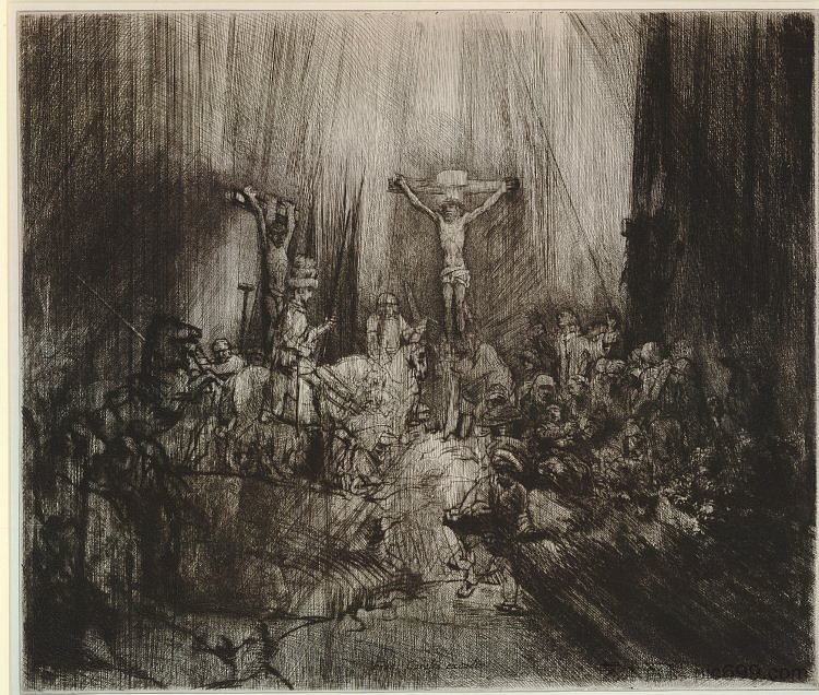 基督被钉在两个贼之间(三个十字架) Christ crucified between the two thieves (Three crosses) (1653 - 1659),伦勃朗