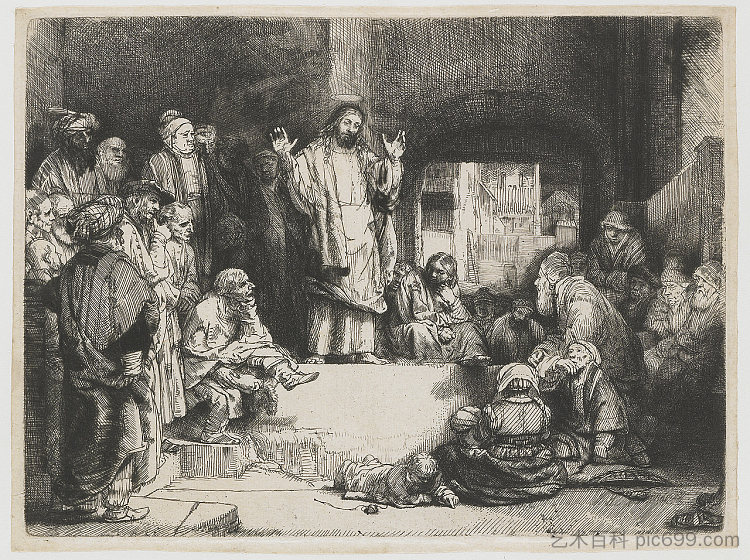 基督讲道 Christ preaching (1652),伦勃朗