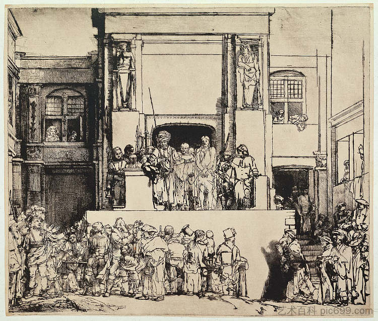 基督呈现在人们面前 Christ Presented to the People (1655),伦勃朗