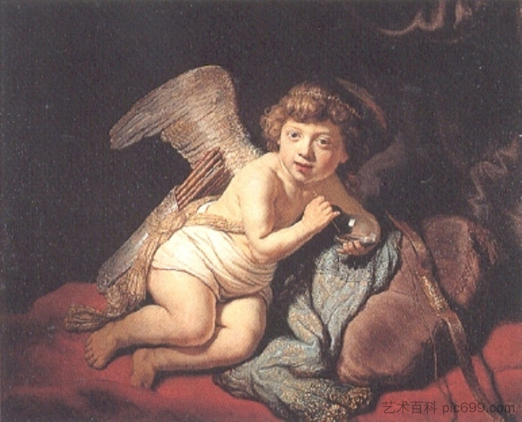 丘比特吹肥皂泡 Cupid Blowing Soap Bubbles (1634)，伦勃朗