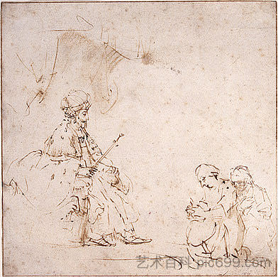 以斯帖在亚哈随鲁面前 Esther before Ahasuerus (1655 - 1660),伦勃朗