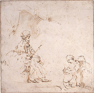 以斯帖在亚哈随鲁面前 Esther before Ahasuerus (1655 – 1660)，伦勃朗