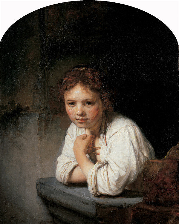 橱窗里的女孩 Girl in the Window (1645),伦勃朗