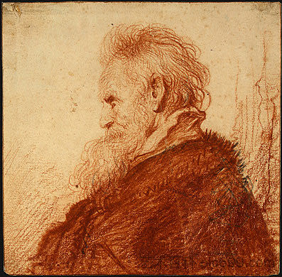 一个老人的头 Head of an Old Man (c.1631),伦勃朗