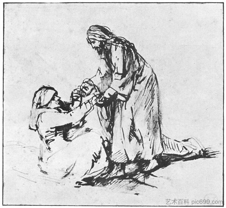 医治彼得的岳母 Healing of Peter`s Mother in law (1660),伦勃朗