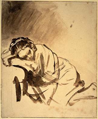 亨德里克耶睡眠 Hendrickje Sleeping (c.1654)，伦勃朗