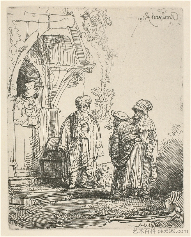 雅各与拉班 Jacob with Laban (1644),伦勃朗