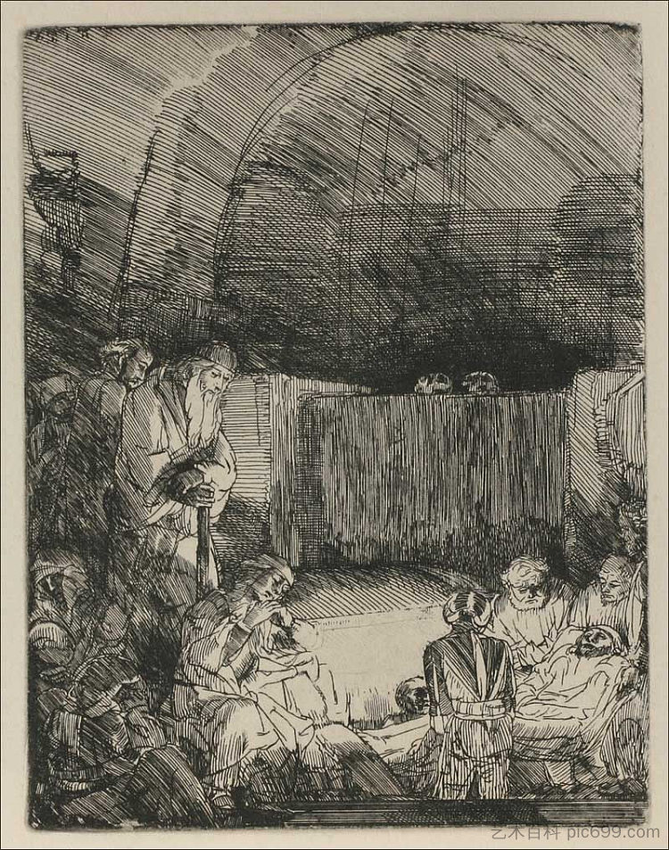耶稣基督被埋葬 Jesus Christ Entombed (1654),伦勃朗