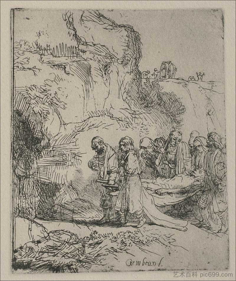 耶稣基督的身体被抬到坟墓 Jesus Christ s Body Carried to the Tomb (1645)，伦勃朗