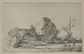一个人在画风景画 Landscape with a Man Sketching a Scene (1645)，伦勃朗