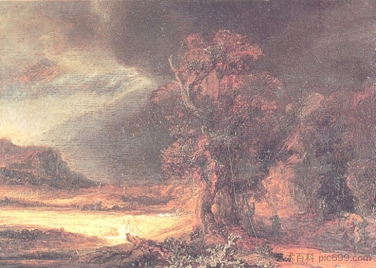 风景与好斯马里人 Landscape with the Good Smaritan (1638)，伦勃朗