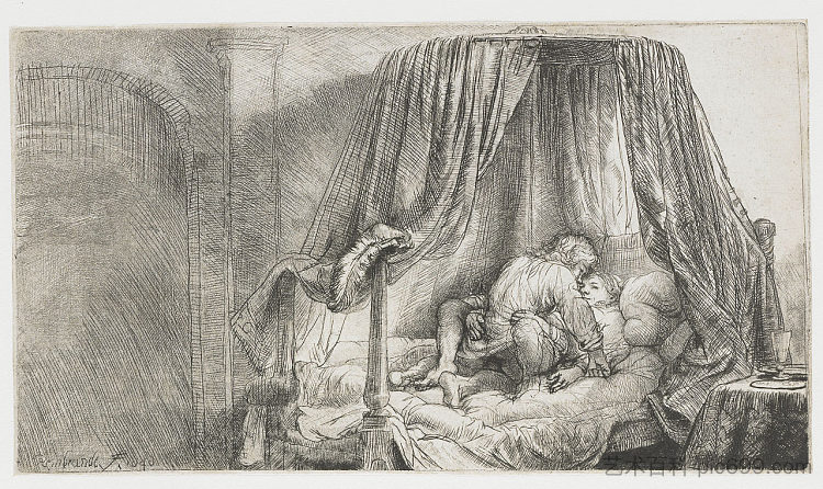 在床上 In Bed (1646),伦勃朗