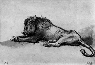 狮子休息 Lion resting (c.1650 – 1652)，伦勃朗