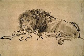狮子休息 Lion Resting (1650 – 1652)，伦勃朗
