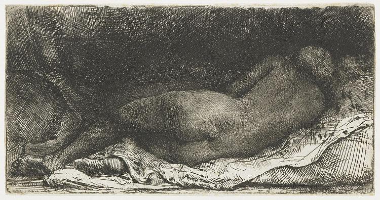 黑人躺着 Negress lying down (1658),伦勃朗