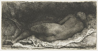 黑人躺着 Negress lying down (1658)，伦勃朗