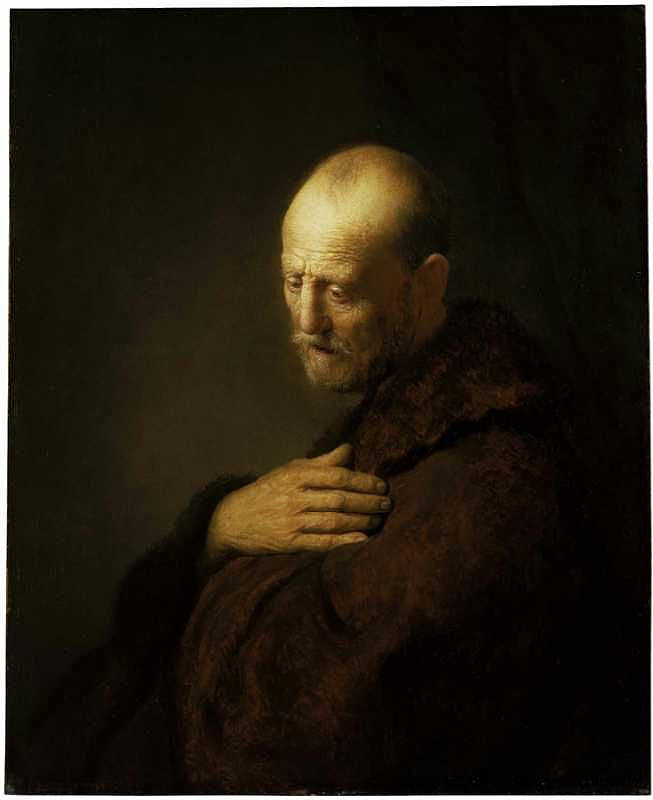 祈祷中的老人 Old Man in Prayer,伦勃朗