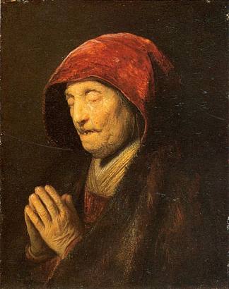 祈祷中的老妇人 Old Woman in Prayer (1630)，伦勃朗