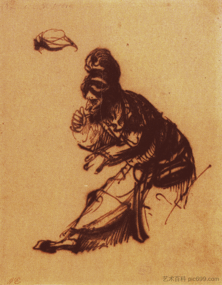 两个老之一 One of the two old (1634),伦勃朗