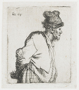 双手背在身后的农民 Peasant with his hands behind his back (1631)，伦勃朗