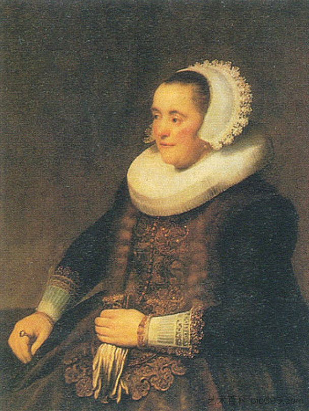 坐着的女人的肖像 Portrait of a Seated Woman (c.1632)，伦勃朗