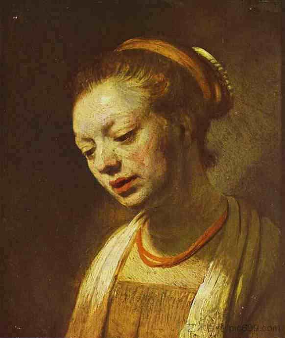 一个年轻女孩的肖像 Portrait of a Young Girl (c.1645),伦勃朗