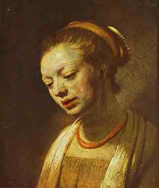 一个年轻女孩的肖像 Portrait of a Young Girl (c.1645)，伦勃朗