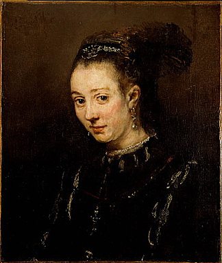 一个年轻女子的肖像 Portrait of a Young Woman (1655)，伦勃朗