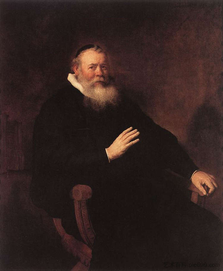 埃利亚泽·斯瓦尔米乌斯的肖像 Portrait of Eleazer Swalmius (1637),伦勃朗