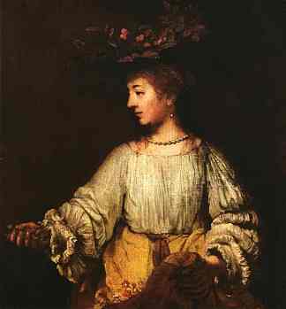 Hendrickje Stofells 飾演 Flora Portrait of Hendrickje Stofells as Flora (1659)，伦勃朗