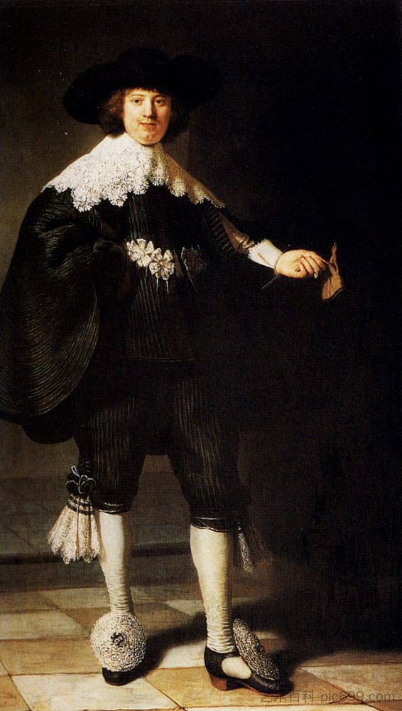 梅尔滕·索尔曼斯的肖像 Portrait Of Maerten Soolmans (1634)，伦勃朗