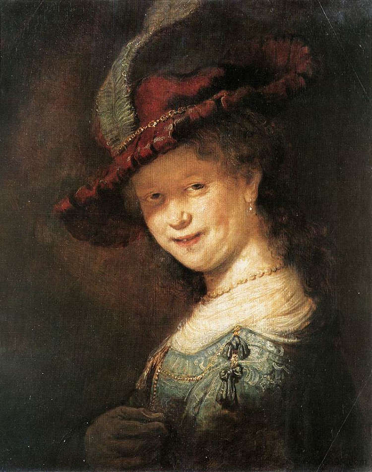 年轻的萨斯基亚的肖像 Portrait of the Young Saskia (1633)，伦勃朗