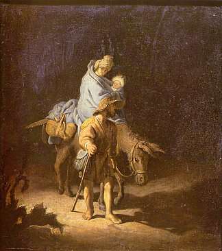 飞往埃及 The Flight into Egypt (1627)，伦勃朗