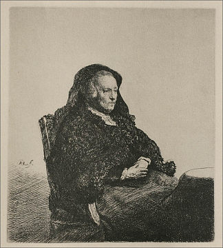 伦勃朗的母亲，坐着，向右看 Rembrandt`s Mother, Seated, Looking to the Right (1631)，伦勃朗