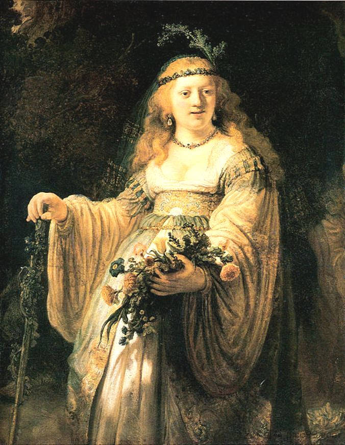 萨斯基亚·范·乌伦伯格穿着阿卡迪亚服装 Saskia van Uylenburgh in Arcadian Costume (1635),伦勃朗