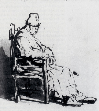 坐着的老人(可能是伦勃朗的父亲) Seated Old Man (possibly Rembrandt`s father)，伦勃朗