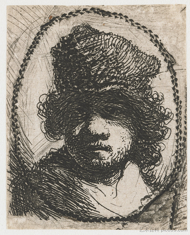 自画像 Self-portrait (c.1629),伦勃朗
