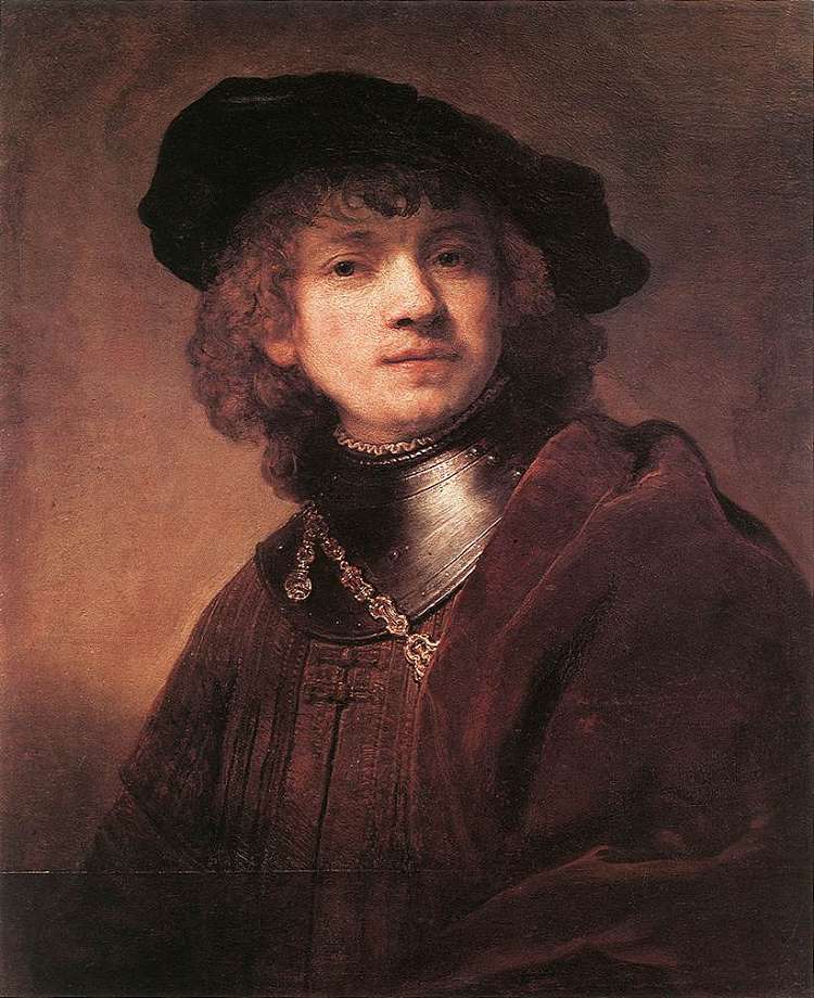 年轻时的自画像 Self-portrait as a Young Man (1634)，伦勃朗