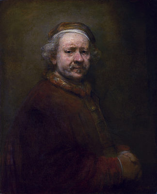 63岁的自画像 Self-portrait in at the Age of 63 (1669)，伦勃朗