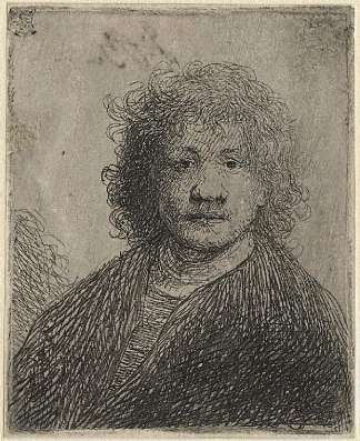 宽鼻子的自画像 Self-portrait with a broad nose (1629 – 1630)，伦勃朗