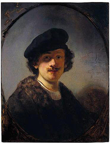 带阴影眼睛的自画像 Self-portrait with Shaded Eyes (1634),伦勃朗