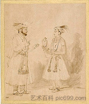 Shah Jahan和Dara Shikoh Shah Jahan and Dara Shikoh (c.1654 - c.1656)，伦勃朗