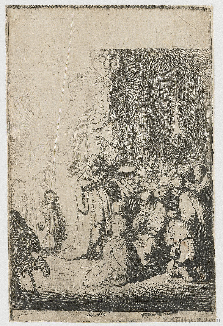 西缅的赞美诗 Simeon`s hymn of praise (1630),伦勃朗