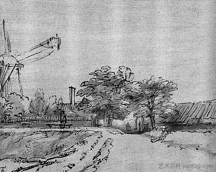 圣安东尼盖特阿姆斯特丹太阳 St Anthonisgate Amsterdam Sun (c.1648 - c.1652),伦勃朗