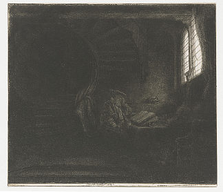 暗室中的圣杰罗姆 St. Jerome in a dark chamber (1642)，伦勃朗